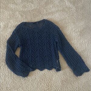 Zara Navy Blue Crochet Top